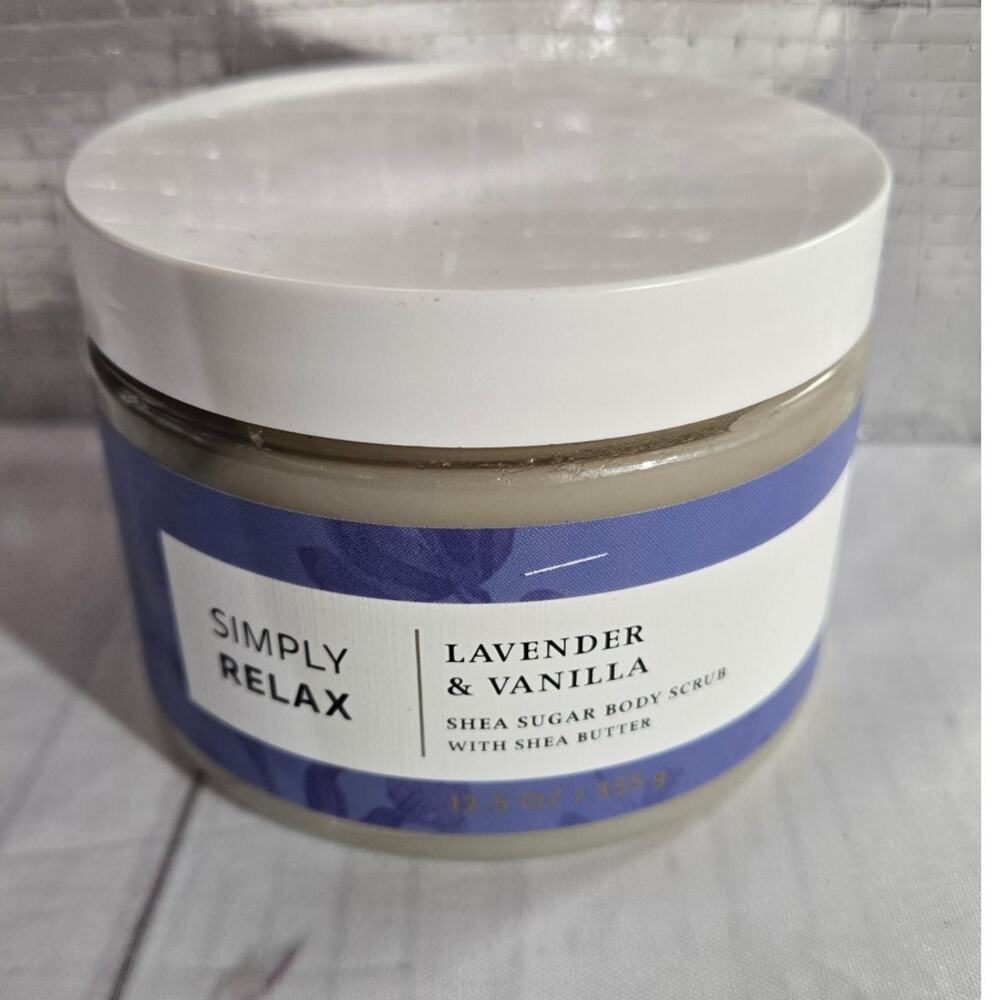 NEW! Bath & Body Works Simple Relax Lavender Vanilla Body Shea Sugar Body Scrub